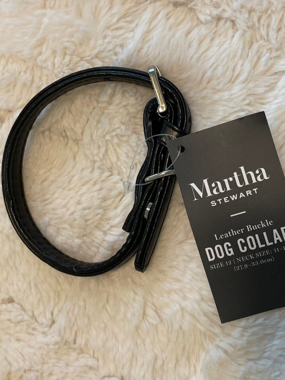 Martha Stewart Leather Buckle Dog Collar NWT